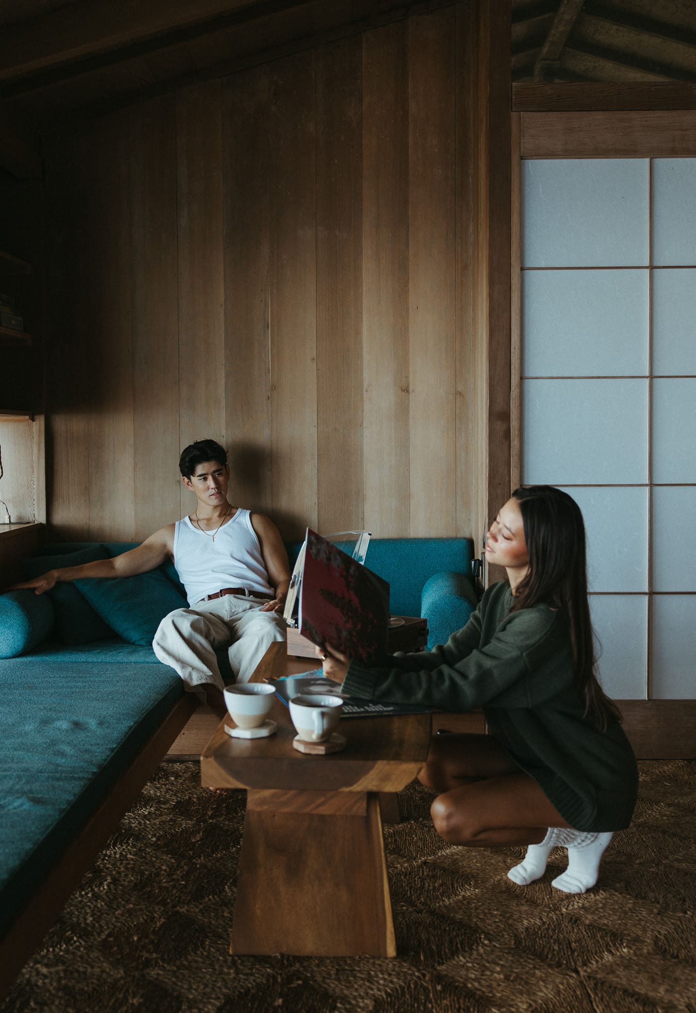 a cinematic couples photoshoot at the cottage in Montreal  