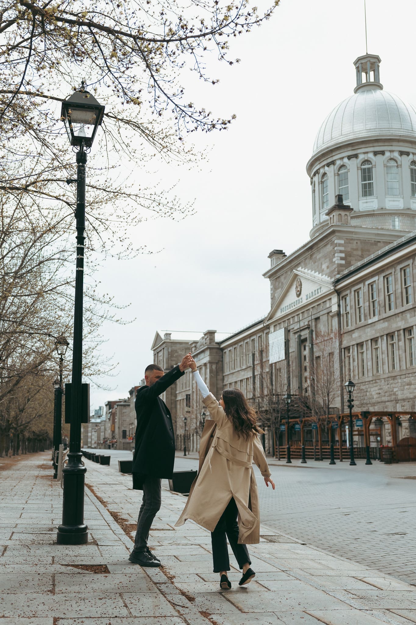A couple dancing at the marche bonsecours in old port Montreal
